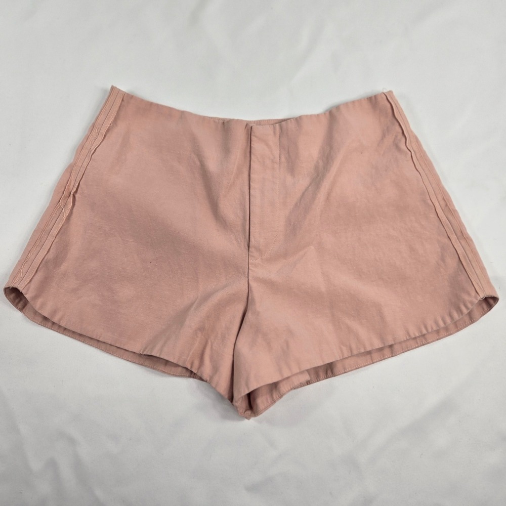 Zara Women's XS Pink‎ High Waist Shorts Casual Linen Blend Boho Chic Festival